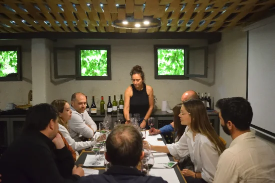 Momento del offsite corporativo en las viñas de Santa Ana